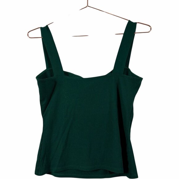 Reformation Canyon Ribbed Knit Tank Top Forest Green Sustainable Stretch L Large - Picture 3 of 7